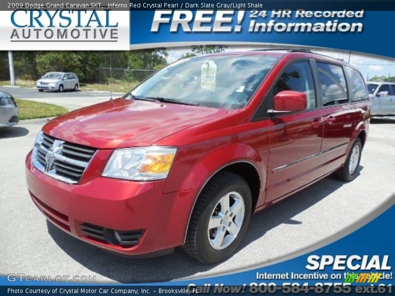 Inferno Red Crystal Pearl / Dark Slate Gray/Light Shale 2009 Dodge Grand Caravan SXT
