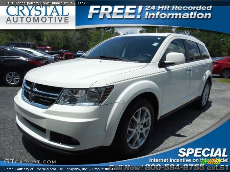 Bianco White / Black 2011 Dodge Journey Crew