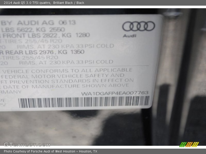 Brilliant Black / Black 2014 Audi Q5 3.0 TFSI quattro