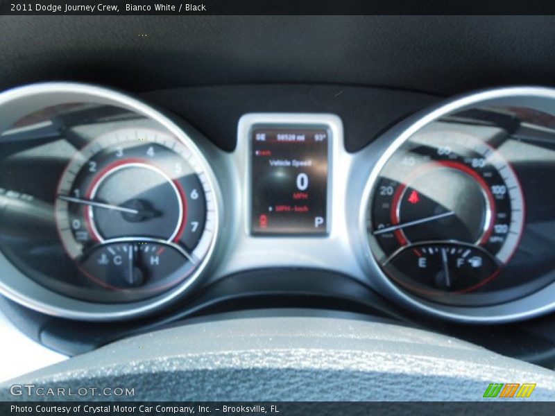 Bianco White / Black 2011 Dodge Journey Crew