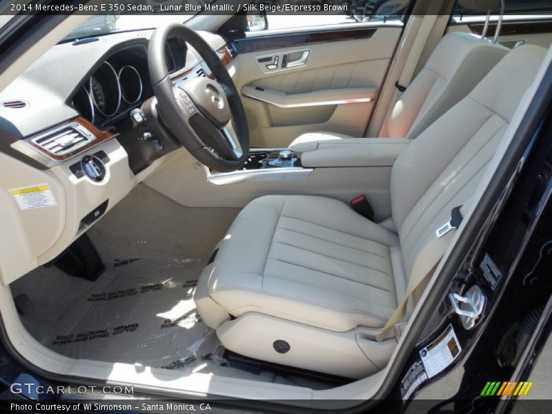 Lunar Blue Metallic / Silk Beige/Espresso Brown 2014 Mercedes-Benz E 350 Sedan