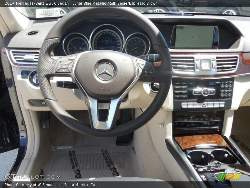 Lunar Blue Metallic / Silk Beige/Espresso Brown 2014 Mercedes-Benz E 350 Sedan