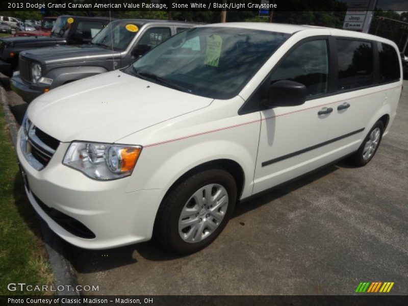 Stone White / Black/Light Graystone 2013 Dodge Grand Caravan American Value Package