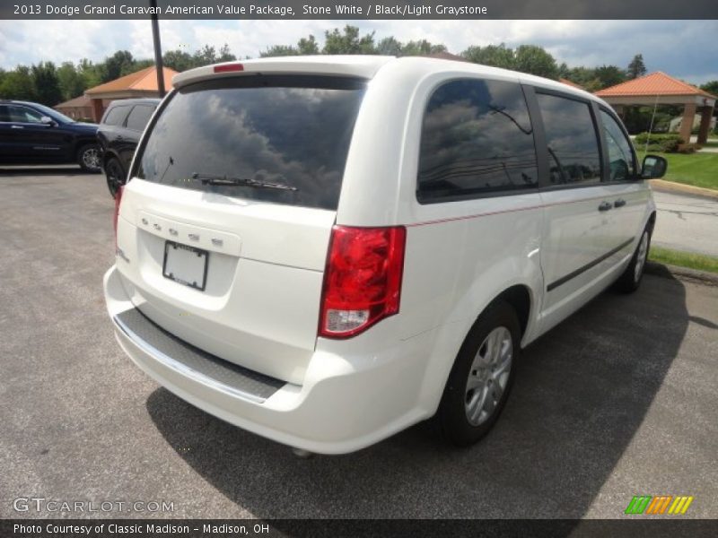 Stone White / Black/Light Graystone 2013 Dodge Grand Caravan American Value Package