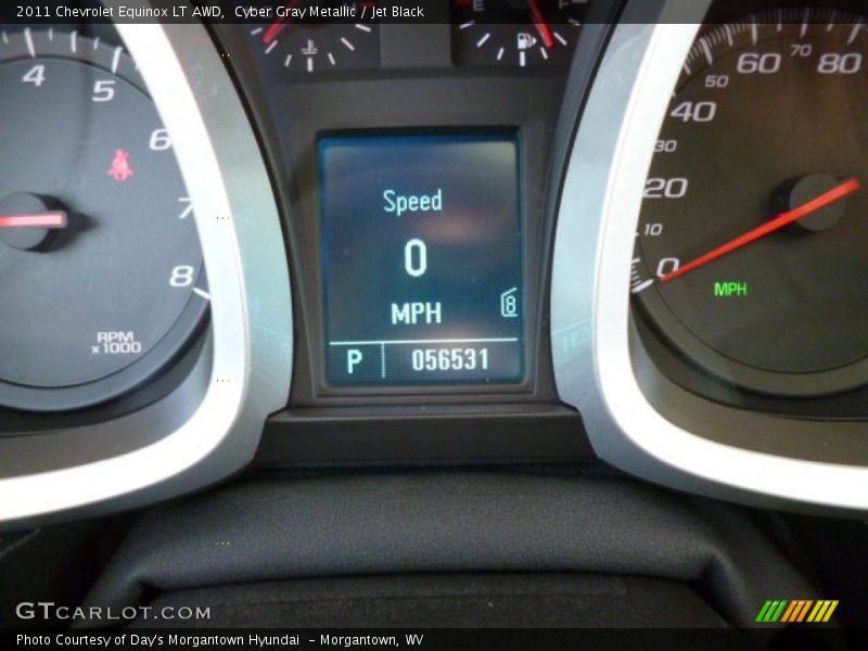 Cyber Gray Metallic / Jet Black 2011 Chevrolet Equinox LT AWD