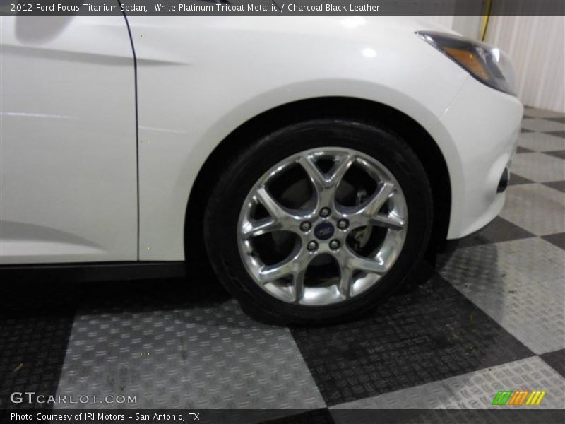White Platinum Tricoat Metallic / Charcoal Black Leather 2012 Ford Focus Titanium Sedan