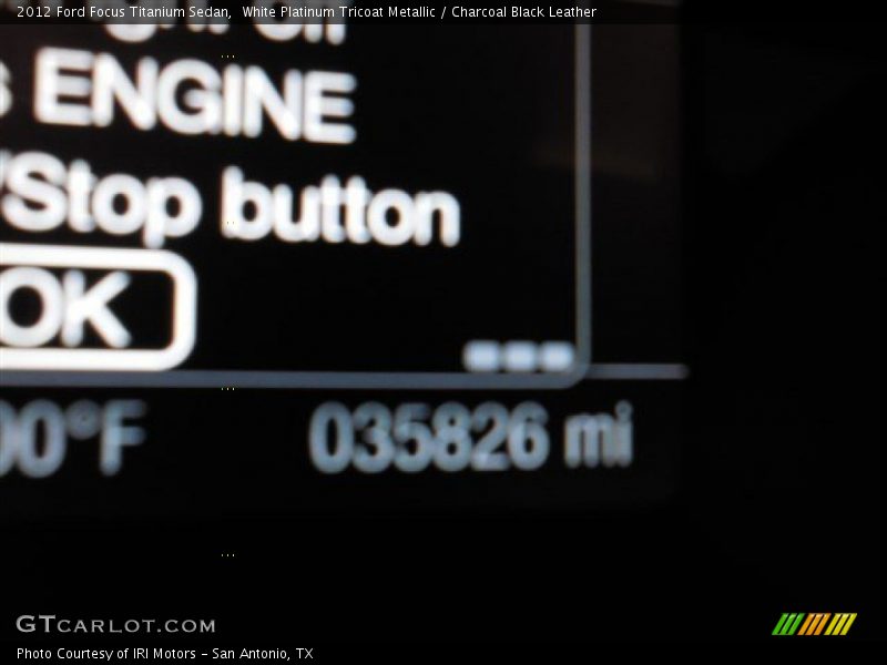 White Platinum Tricoat Metallic / Charcoal Black Leather 2012 Ford Focus Titanium Sedan