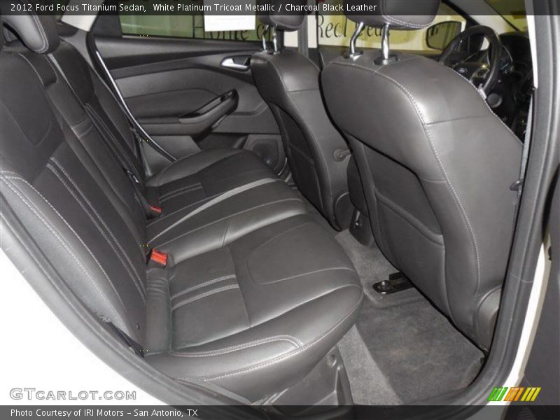 White Platinum Tricoat Metallic / Charcoal Black Leather 2012 Ford Focus Titanium Sedan