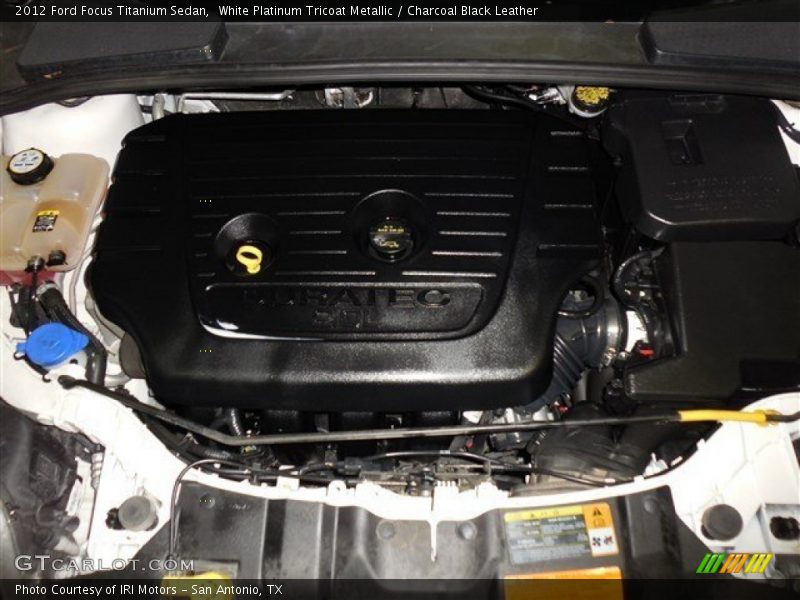White Platinum Tricoat Metallic / Charcoal Black Leather 2012 Ford Focus Titanium Sedan