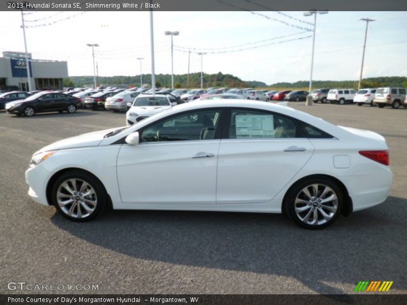 Shimmering White / Black 2013 Hyundai Sonata SE