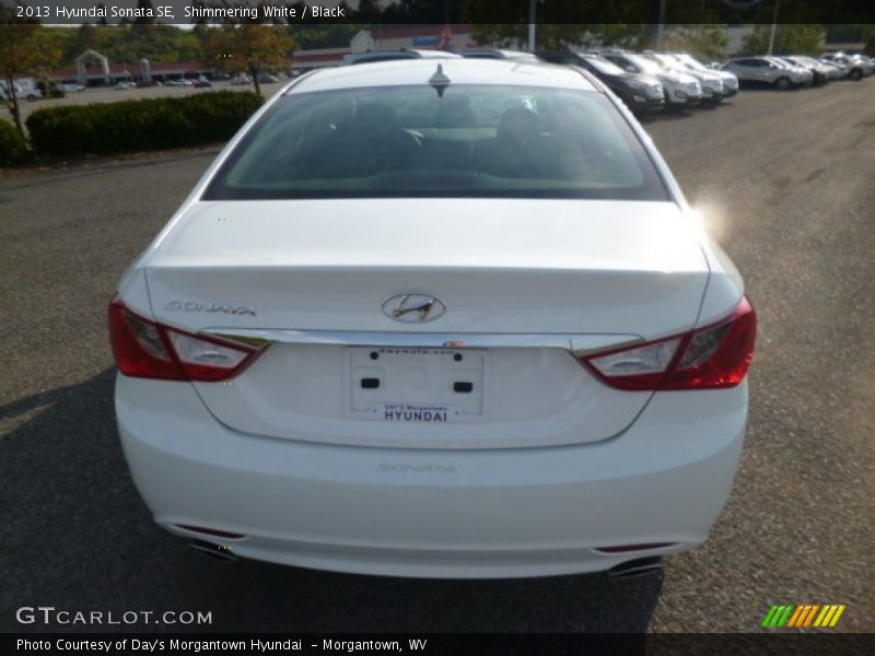 Shimmering White / Black 2013 Hyundai Sonata SE