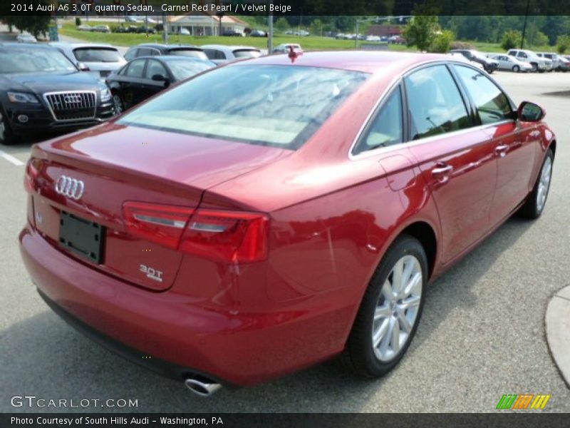 Garnet Red Pearl / Velvet Beige 2014 Audi A6 3.0T quattro Sedan