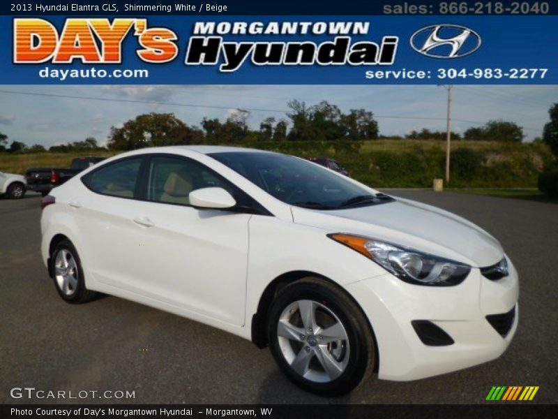 Shimmering White / Beige 2013 Hyundai Elantra GLS