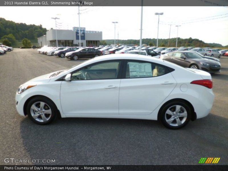 Shimmering White / Beige 2013 Hyundai Elantra GLS