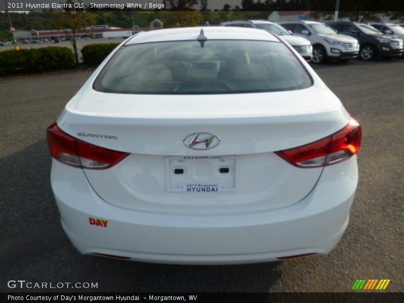 Shimmering White / Beige 2013 Hyundai Elantra GLS