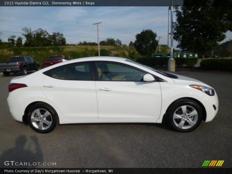 Shimmering White / Beige 2013 Hyundai Elantra GLS