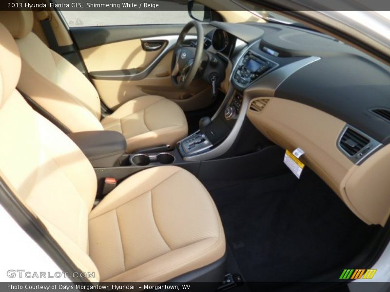 Shimmering White / Beige 2013 Hyundai Elantra GLS