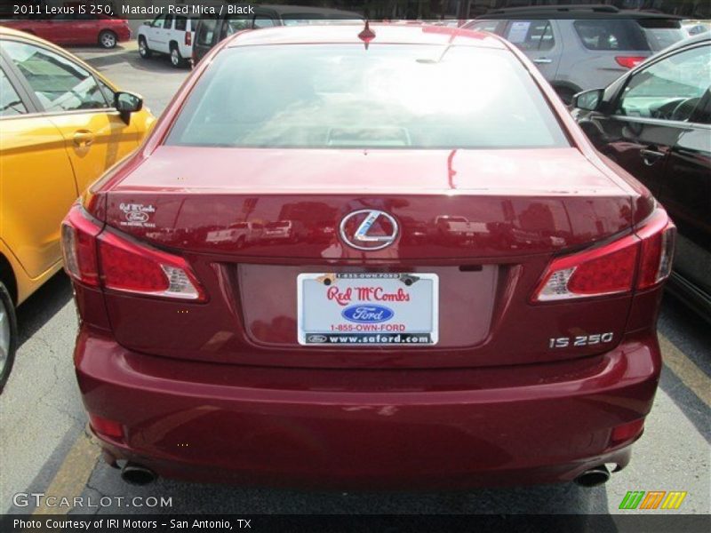 Matador Red Mica / Black 2011 Lexus IS 250