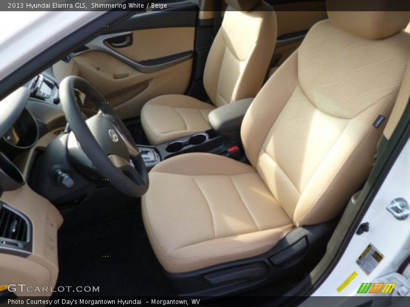 Shimmering White / Beige 2013 Hyundai Elantra GLS