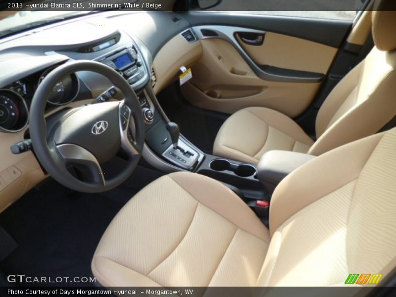 Shimmering White / Beige 2013 Hyundai Elantra GLS