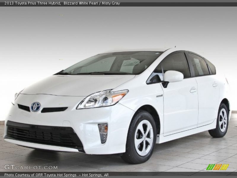 Blizzard White Pearl / Misty Gray 2013 Toyota Prius Three Hybrid