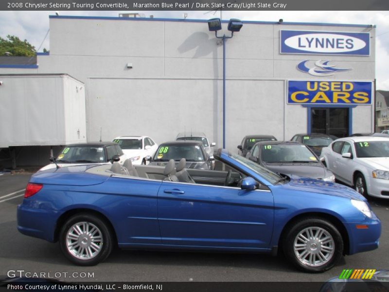 Marathon Blue Pearl / Dark Slate Gray/Light Slate Gray 2008 Chrysler Sebring Touring Convertible