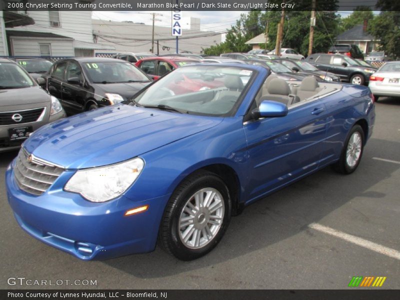 Marathon Blue Pearl / Dark Slate Gray/Light Slate Gray 2008 Chrysler Sebring Touring Convertible