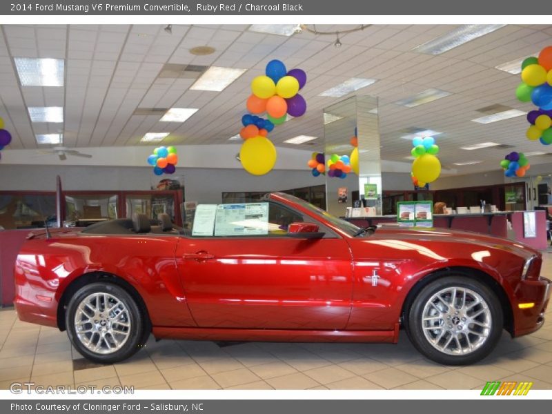 Ruby Red / Charcoal Black 2014 Ford Mustang V6 Premium Convertible