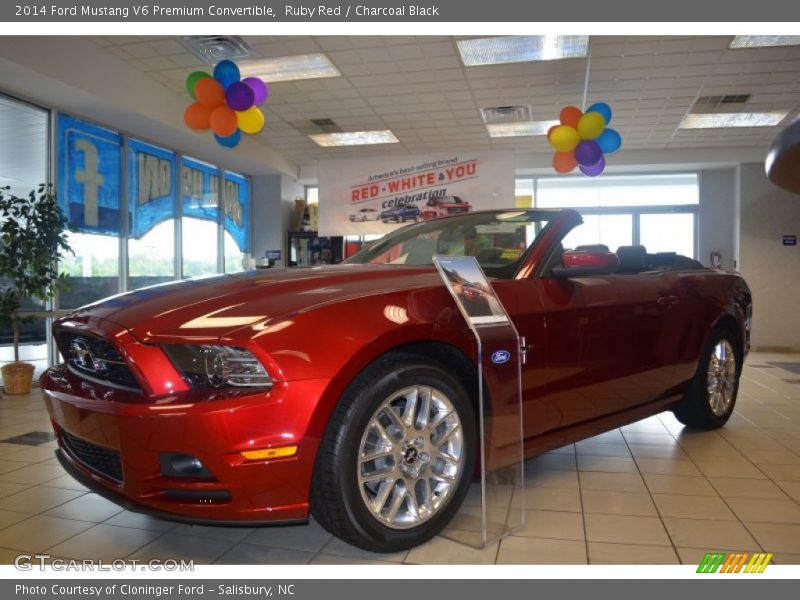 Ruby Red / Charcoal Black 2014 Ford Mustang V6 Premium Convertible