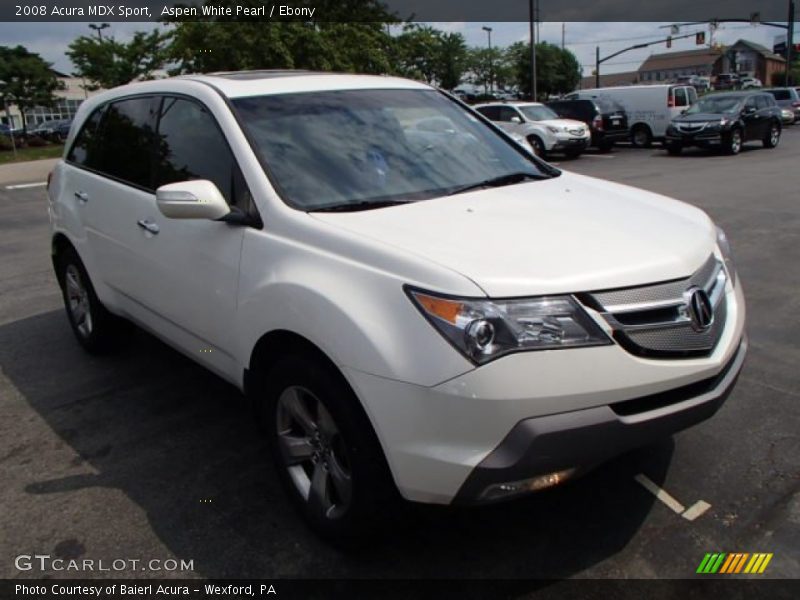 Aspen White Pearl / Ebony 2008 Acura MDX Sport