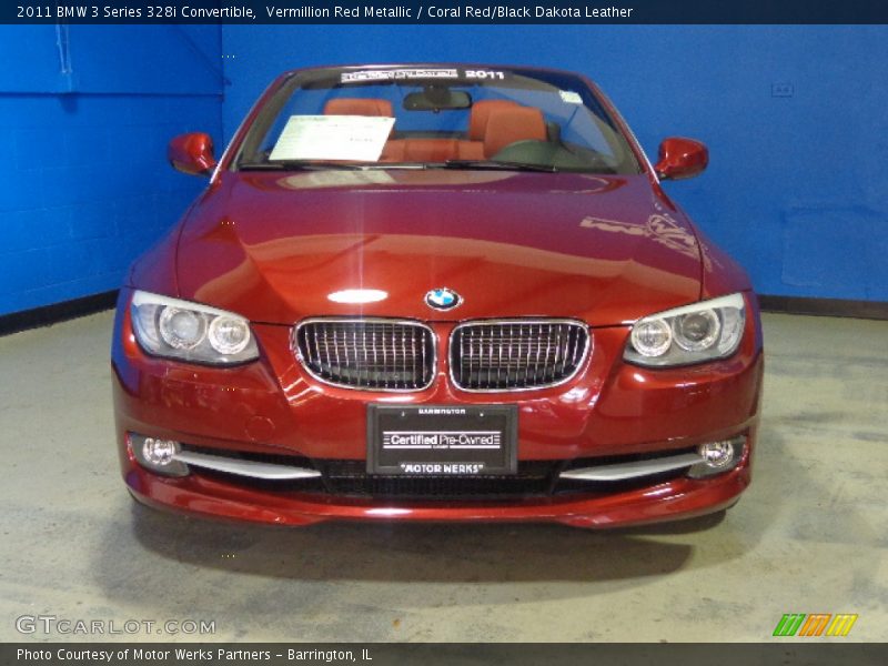 Vermillion Red Metallic / Coral Red/Black Dakota Leather 2011 BMW 3 Series 328i Convertible