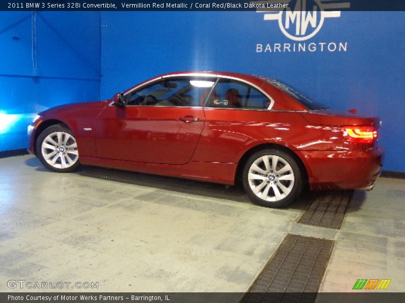 Vermillion Red Metallic / Coral Red/Black Dakota Leather 2011 BMW 3 Series 328i Convertible