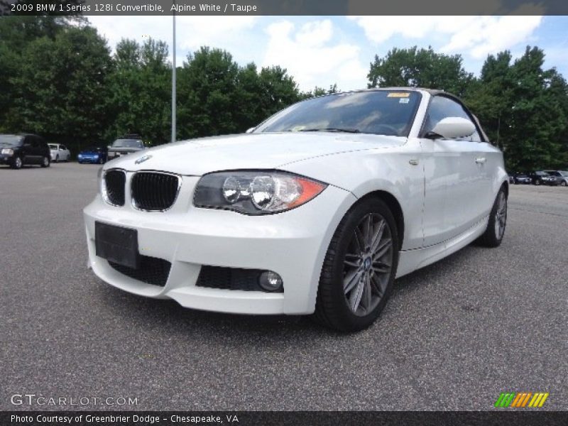 Alpine White / Taupe 2009 BMW 1 Series 128i Convertible