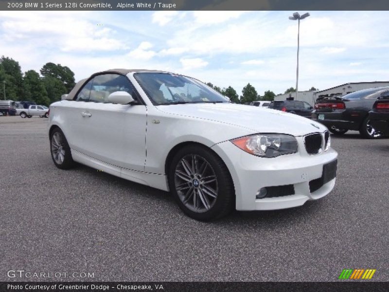 Alpine White / Taupe 2009 BMW 1 Series 128i Convertible