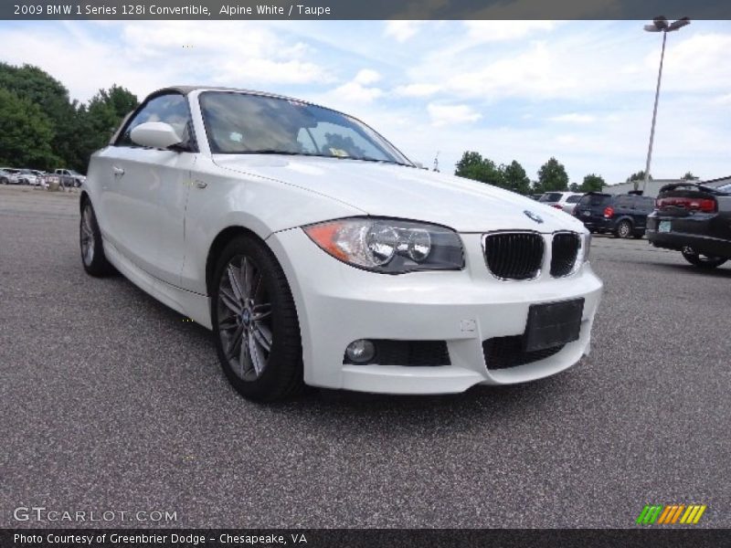 Alpine White / Taupe 2009 BMW 1 Series 128i Convertible