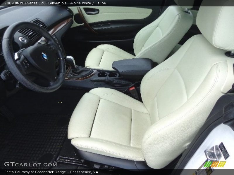 Alpine White / Taupe 2009 BMW 1 Series 128i Convertible