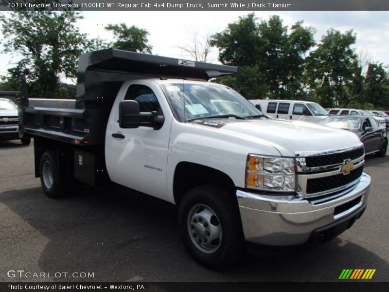 Summit White / Dark Titanium 2013 Chevrolet Silverado 3500HD WT Regular Cab 4x4 Dump Truck