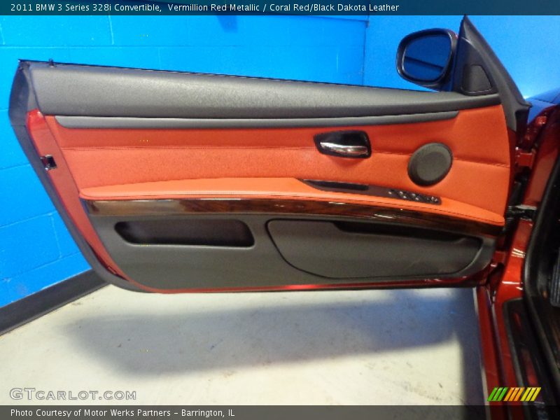 Vermillion Red Metallic / Coral Red/Black Dakota Leather 2011 BMW 3 Series 328i Convertible