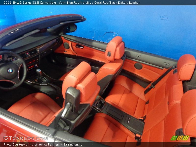  2011 3 Series 328i Convertible Coral Red/Black Dakota Leather Interior