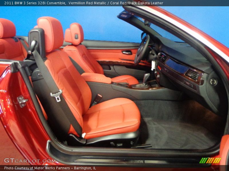 Vermillion Red Metallic / Coral Red/Black Dakota Leather 2011 BMW 3 Series 328i Convertible