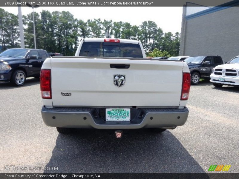 Stone White / Light Pebble Beige/Bark Brown 2009 Dodge Ram 1500 TRX Quad Cab