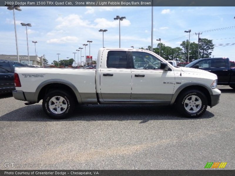 Stone White / Light Pebble Beige/Bark Brown 2009 Dodge Ram 1500 TRX Quad Cab