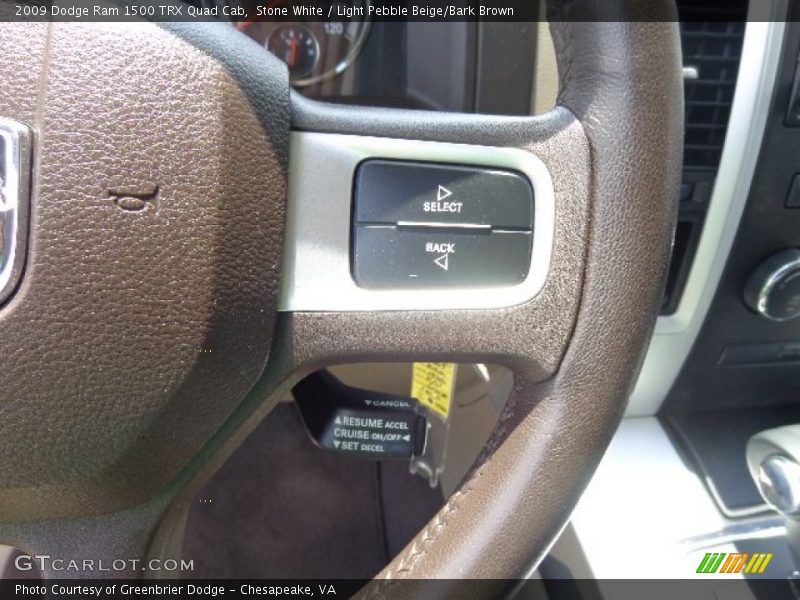 Stone White / Light Pebble Beige/Bark Brown 2009 Dodge Ram 1500 TRX Quad Cab