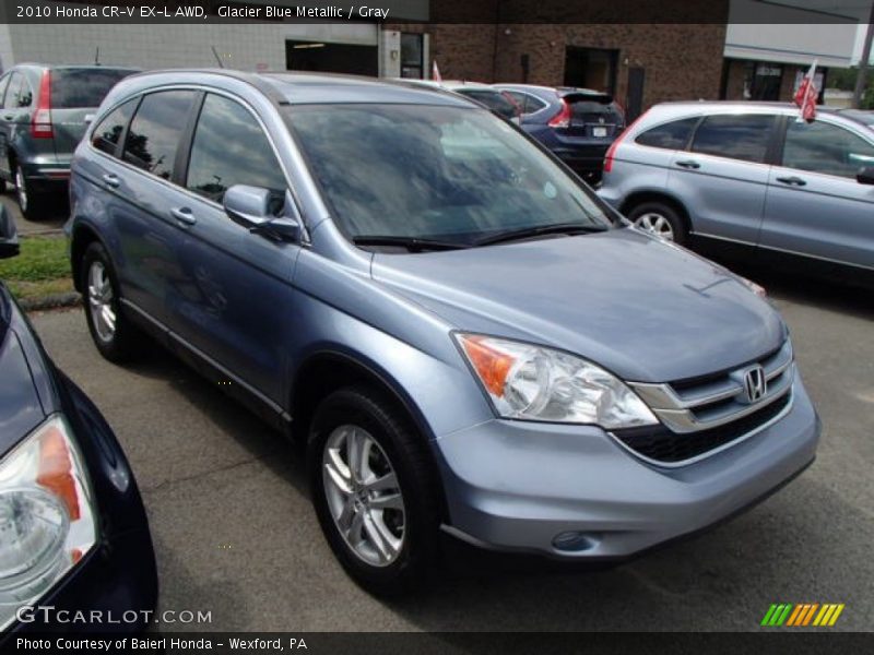 Glacier Blue Metallic / Gray 2010 Honda CR-V EX-L AWD