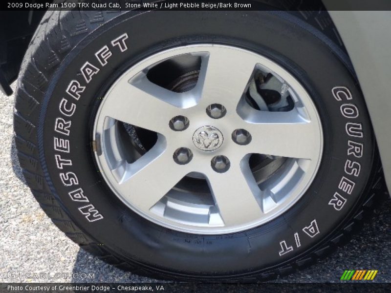 Stone White / Light Pebble Beige/Bark Brown 2009 Dodge Ram 1500 TRX Quad Cab