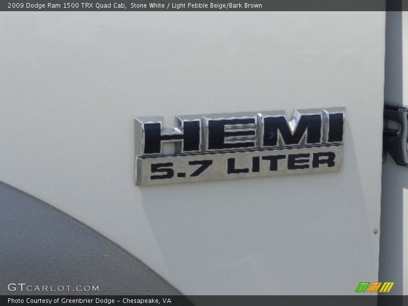 Stone White / Light Pebble Beige/Bark Brown 2009 Dodge Ram 1500 TRX Quad Cab
