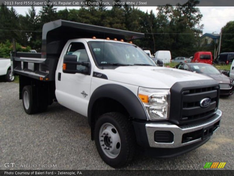 Front 3/4 View of 2013 F550 Super Duty XL Regular Cab 4x4 Dump Truck