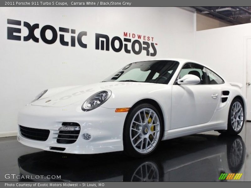 Carrara White / Black/Stone Grey 2011 Porsche 911 Turbo S Coupe