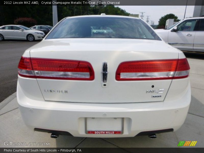 Crystal Champagne Metallic Tri-Coat / Dark Charcoal 2012 Lincoln MKZ AWD
