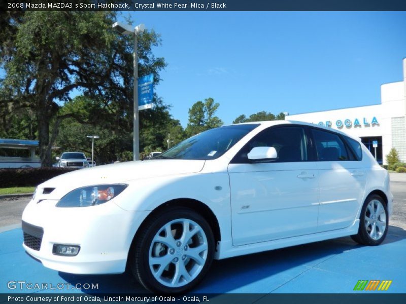 Crystal White Pearl Mica / Black 2008 Mazda MAZDA3 s Sport Hatchback